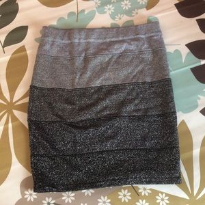 Grey ombré sparkle bodycon skirt